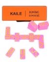 KAILE Pocket Domino Set – Mini Pink Dominoes with Gift Box & Ribbon, Bright Colors, Travel-Friendly Game for Kids & Adults, Idea, Portable Double-Six Set