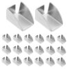 KAJNBN 30pcs Silver Adjustable Pilaster Shelf Clip Heavy Duty Iron Shelf Holder Clips with Pressfit Design Polished Edges and Slipping for Filing Cabinets and Office Environments
