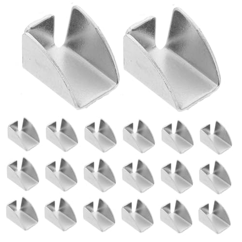 KAJNBN 30pcs Silver Adjustable Pilaster Shelf Clip Heavy Duty Iron Shelf Holder Clips with Pressfit Design Polished Edges and Slipping for Filing Cabinets and Office Environments