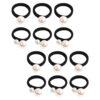 KALLORY 12pcs Black Pearl Hair Ties for Thick Hair Women, High Elasticity Stretch Scrunchies with Comfortable Faux Pearl Material, Versatile Style for Bachelorette Party and Work