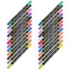 KALLORY 12pcs Water Based Dual Tip Dual Color round Tip Markers