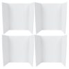 KALLORY Trifold Poster Board for School Projects and Science Fair Presentations 4pcs White Made of Corrugated Paper with Smooth Surface and Stands Upright Independently