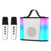 Karaoke Machine for Kids, 10W Portable Speaker with 2 Microphones and Light