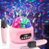 Karaoke Machine for Kids, Portable Bluetooth Speaker with 2 Wireless Microphones, Karaoke Microphone with Disco Light for 3+ Year Old Kids Toys Portable Bluetooth Microphone