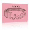 KARMA Cat Domino Funny Metal Sign Wall Decor 12x8in