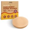 Katbite Unbleached Parchment Paper Rounds, Heavy Duty, 9 Inch 120Pcs