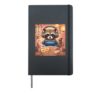 Kawaii Cat Eating Ramen Noodles Funny Anime Boys Girls Teens Hardcover Journal, Black