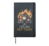 Kawaii Creepy Goth Girl Burning House, Feeling Hot Today Hardcover Journal, Black