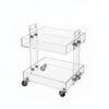 KCHFEVQ Transparent Storage Cart Featuring Acrylic Rolling Organizer Multi-Tier Side Table Floor Utility Storage Rack Suitable for Bedroom Living Room Home Office