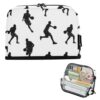 Kcldeci Standing Pencil Case Large Capacity Zippered Pen Pouch,Black Basketball Player Pencil Bag for Girls Boys Office School