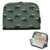 Kcldeci Standing Pencil Case Large Capacity Zippered Pen Pouch,Black Moose on Military Green