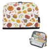 Kcldeci Standing Pencil Case Large Capacity Zippered Pen Pouch,Cartoon Western Food Pencil Bag for Girls Boys Office School