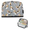Kcldeci Standing Pencil Case Large Capacity Zippered Pen Pouch,Cartoon Beagle Dogs Grey
