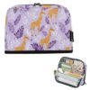 Kcldeci Standing Pencil Case Large Capacity Zippered Pen Pouch,Giraffe Tropical Leaves Pencil Bag for Girls Boys Office School