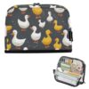 Kcldeci Standing Pencil Case Large Capacity Zippered Pen Pouch,Goose Duck on Gray Pencil Bag for Girls Boys Office School