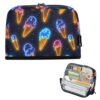 Kcldeci Standing Pencil Case Large Capacity Zippered Pen Pouch,Neon Drip Ice Cream Pencil Bag for Girls Boys Office School