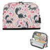 Kcldeci Standing Pencil Case Large Capacity Zippered Pen Pouch,Skunks Flowers