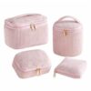 KCWVSIE Makeup Bag Set 4 Piece Soft Textured Multi Shape Organizer Pouches