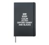 Keep Calm And Breed - Farmer Pig Oxford Sandy And Black Hardcover Journal, Black