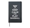 Keep Calm And Play Baseball T Shirt Hardcover Journal, Black