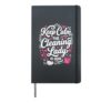 Keep Calm The Cleaning Lady Is Here Pink Mop Hardcover Journal, Black
