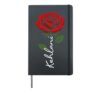 Kehlani Personalized Rose Name Elegant Floral Women Girls Hardcover Journal, Black