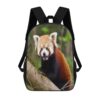 KEIGPERI Little Red Panda Laptop Backpack with Side Pockets for Travel Work