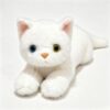 KEJUOM 18 Inch Stuffed Cat Plush, Realistic Ragdoll Kitten Stuffed Animal, Soft Fluffy Plush Pillow, Cute Companion Decor Gift for Teens Adults, 290g (White)