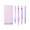 Kelvix Button Erasable Gel Pens 4 Pack with 0.5mm Fine Point, Black