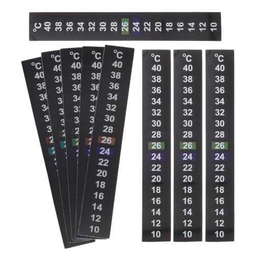 KESYOO 9pcs Aquarium Thermometer Sticker for Fish Tank and Freshwater Aquarium, Self-Adhesive Liquid Crystal Temperature Strip with Accurate Readings and Quick Response, for Home