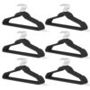 Kevovira Black Velvet Suit Hangers with Rotating Hook 60 Pack