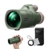 K&F Concept® 12X50 Monocular Telescope with Cleaning Cloth, FMC Lens & BAK4 Prism Telescopes for Adults, Sky Captain HD Monocular for Bird Watching Hunting Hiking Camping Travelling