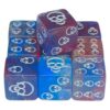 Kfwfuaee 10Pcs Acrylic Skull Pattern Dices Role Playing Table Game Six Sided Round Corner Mahjong Accessories Acrylic Gift