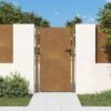 KGTKGTYER Corten Steel Garden Gate, Lockable Weathering Metal Entryway