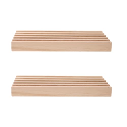 KHBUAB 2pcs Wooden Domino Holder Tray Rack for Mexican Train Dominoes and Board Games, Portable Khaki Wood Organizer with Versatile Use for Outdoor Gatherings and Play Sessions
