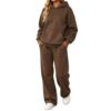KHDNJWQGW sweat sets set for women loungewear sweatsuits women 2 piece outfit,sweat suits for womens 2 two piece,women's outfits workout travel lounge sets track suits for womens 2026 Coffee 2XL