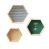 KHUTRW3D Floating Shelf Floating Shelves Set of 3, Honeycomb Wall Storage Shelf Decor