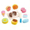 KiBcsLic Dessert Cutting Toy Multicolor Wooden Cutting Toy Screen Play Pretend Food Kitchen Set