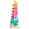 KiBcsLic Marble Colorful Wooden Track Educational Rainbow Marble Run for Kids, Playroom