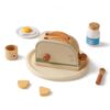 KiBcsLic Tabletop Culinary Play Set Imaginative Wooden Kitchen Playset Pots and Pans Playset for Kids, Young Children, Playroom, Preschool , Toaster