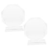Kichvoe 2pcs Blank Crystal Glass Trophy Award Octagon Shape 100mm High Clarity Recognition Award with Versatile Display for Employee Prize Ceremonies and Commemorations