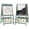 Kids Art Easel, Double Sided Whiteboard Blackboard with Paper Roll, Green