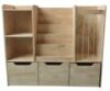 Kids Bookshelf and Toy Storage Organizer with 3 Rolling Drawers, Wooden Montessori Bookcase with Open Cubby Shelves and Vertical Book Rack for Stuffed Animals, Books, Toys, Nursery, Bedroom, Playroom
