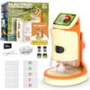 Kids Digital Microscope 1000X with 2.0" Screen | Handheld Rechargeable Microscope Kit with Slides, Portable STEM Science Toy for Kids Ages 5-12, Educational Gift for Boys & Girls
