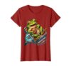 Kids Frog Dissection Science Lab Illustration T-Shirt, Women, Cranberry Red, X-Small