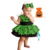 Kids Girls Halloween Costume Baby Toddler Cavman Cavegirl Halloween Cosplay Mesh Dress with Candy Bag 6-12 M