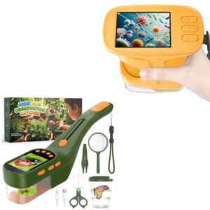 Kids Handheld Microscope with 3-in-1 Bug Catcher for Kids