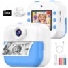 Kids Instant Print Camera, Dual Selfie, 1080P Video, 32GB Card, Blue