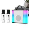 Kids Karaoke Machine, Rechargeable Portable Speaker with Microphones 52mm