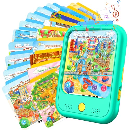 Kids Learning Tablet Bilingual, Educational Learning Toys for Toddlers 3-5 Year Olds, with 2000+ Words and Games, Autism Sensory and Speech Therapy Toys, 3 4 5 6 Year Old Boy Girl Birthday Gift(Green)